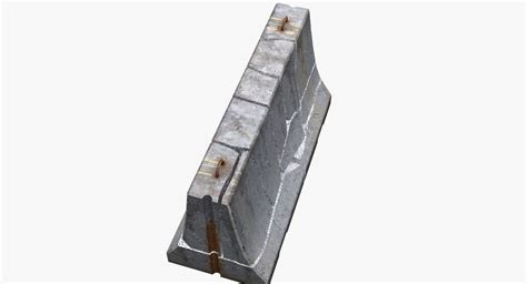 Concrete Barrier Broken 3d Model 3 Max 3ds Fbx Obj Free3d