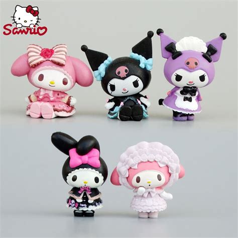 Sanrio 4cm Minha Melodia Figura Anime Kawaii Melodia Kuromi Kt Gato