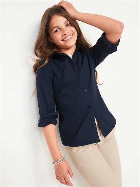 School Uniform Long Sleeve Shirt For Girls Old Navy