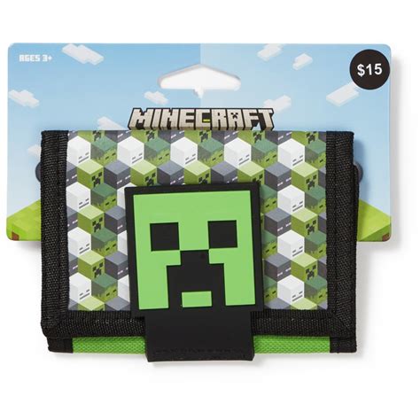 Minecraft Kids Creeper Print Wallet Green Big W