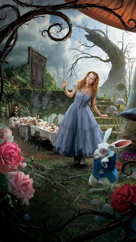 Alice in Wonderland (2010) Phone Wallpaper | Moviemania | アリス, 不思議な国, イラスト