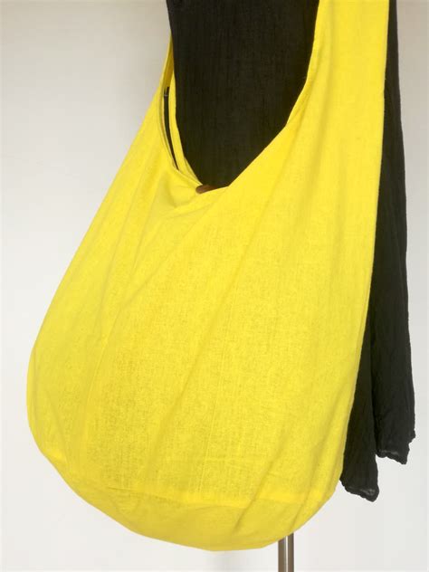 Bright Yellow Cotton Bag Sling Bag Messenger Bag Crossbody Bag Etsy