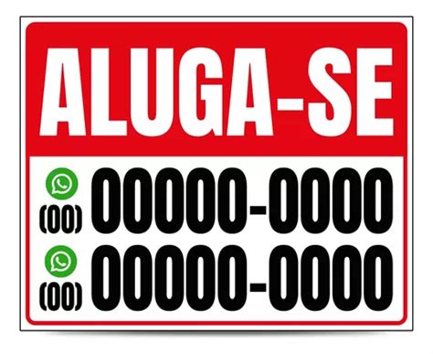 Placa Aluga Se C Telefones X Pvc Mm Parcelamento Sem Juros