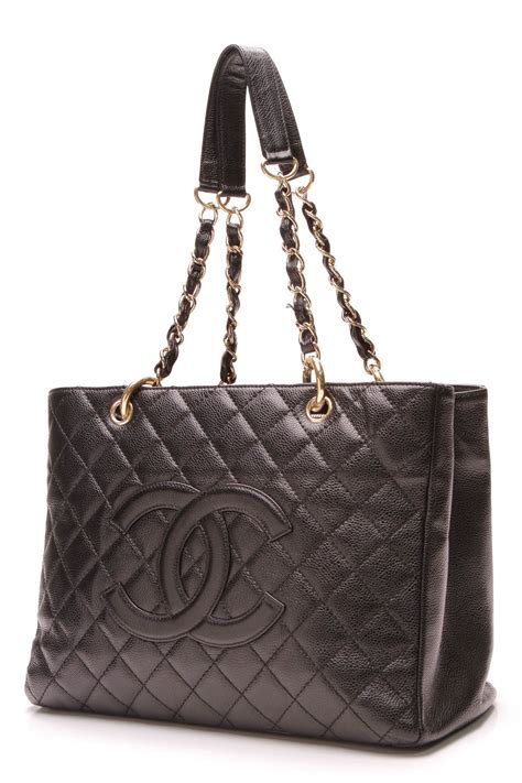 Chanel Gst Grand Shopping Tote Bag Black Caviar Chanel Handbags