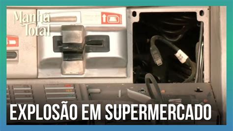 Criminosos Tentam Arrombar Caixa Eletr Nico Dentro De Um Supermercado