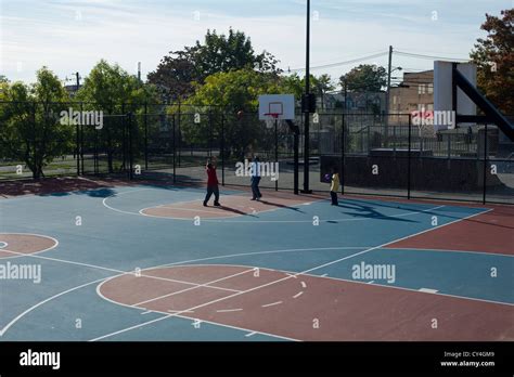 Basketball Courts In A Park In Newark New Jersey Stock Photo Alamy