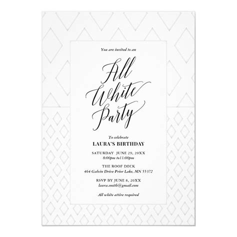 All White Party Invitations Templates Free - Printable Word Searches