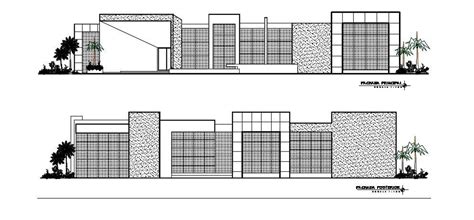 Modern Office Building Elevations In Dwg File Cadbull