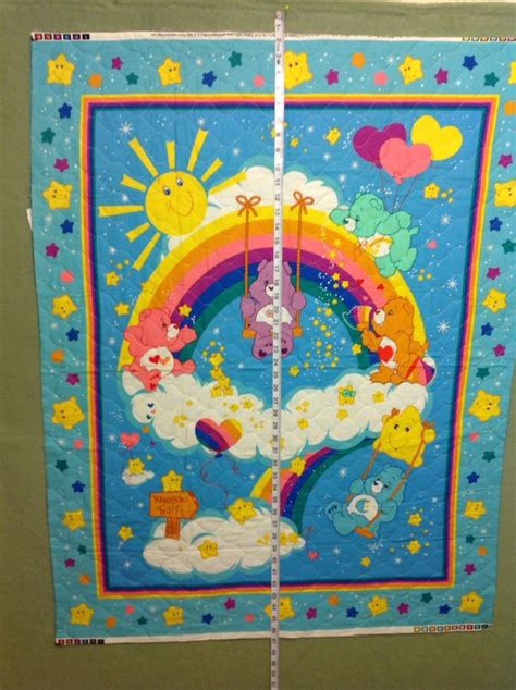 Quilted Care Bears Fabric Panel