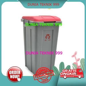 Jual Krisbow Dust Bin Tempat Sampah Plastik Tutup Ltr Merah