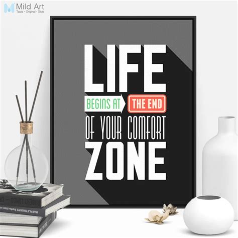 Modern Black White Motivational Typography Life Quotes A Art Print