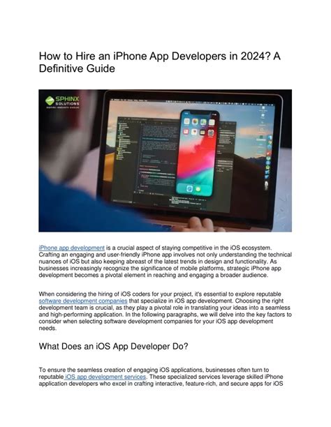 Ppt How To Hire An Iphone App Developers In 2024 A Definitive Guide