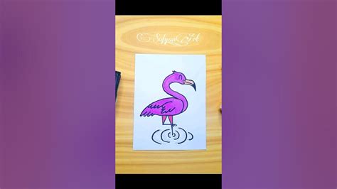 Tutorial memggambar flamingo #drawing #gambarsimpel #art - YouTube