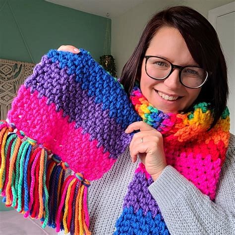 Chunky Rainbow Scarf Patterns