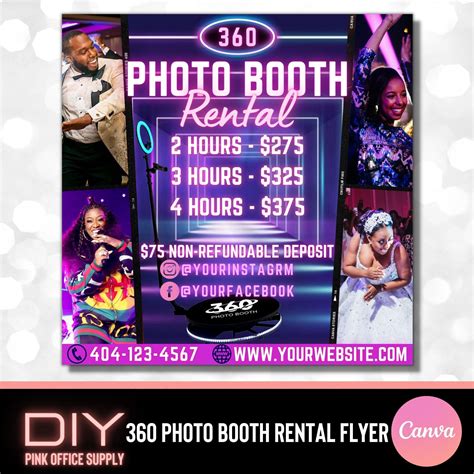 360 Photo Booth Rental Flyer Diy Event Photography Rental Etsy