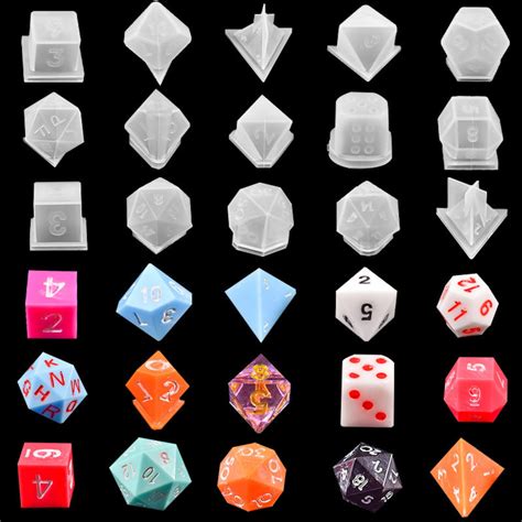19 Styles Dnd Dice Resin Mold Set Silicone Dice Mold Resin Etsy