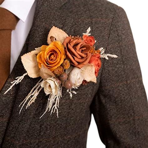 Amazon Ling S Moment Pocket Boutonniere For Men Wedding