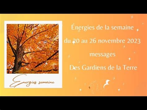 Nergie De La Semaine Du Au Novembre Guidance Et Tirage De