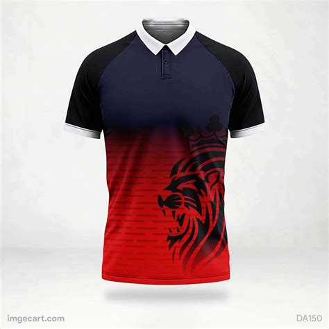 Cricket Jersey Design Black And Red With Lion Face Imgecart