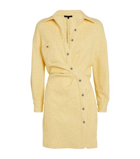 Womens Maje Yellow Tweed Shirt Dress Harrods UK