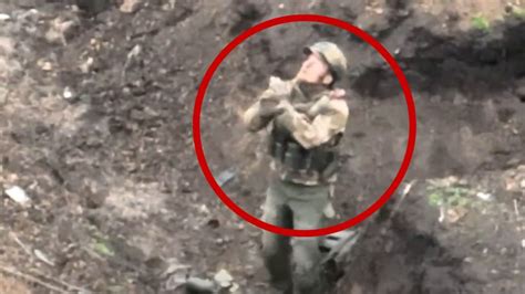 Video Shows Haunting Moment Russian Soldier Surrenders To Ukrainian