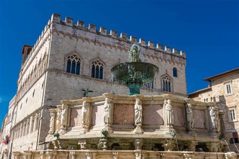 Palazzo Dei Priori In Perugia Main Square Umbria Italy Stock Photo