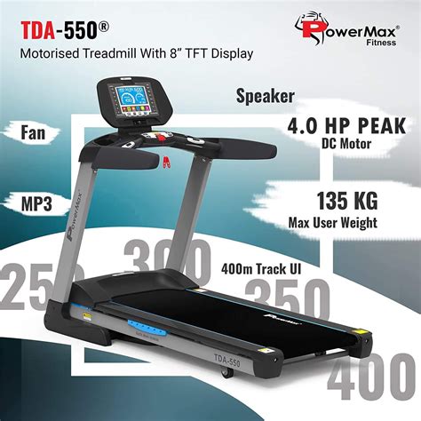 PowerMax Fitness TDA 550 6HP Peak Treadmill For Home Club House