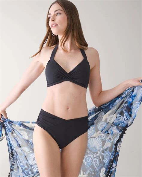 Women S Two Tone High Waist Wrap Bikini Bottom For Black Whitehouseblackmarketusa