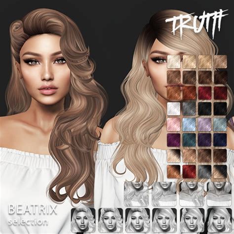 Second Life Marketplace Truth Beatrix Fitted Mesh Hair Selection