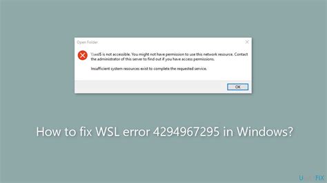 How To Fix WSL Error 4294967295 In Windows