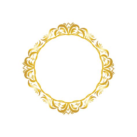 Design De Moldura Redonda Dourada PNG Dourado Círculo Fronteira