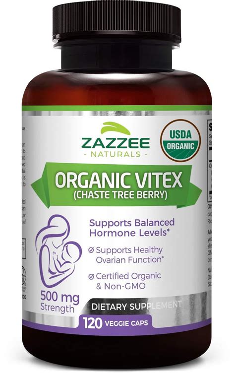 Zazzee Usda Organic Vitex Mg Strength Vegan Capsules Usda