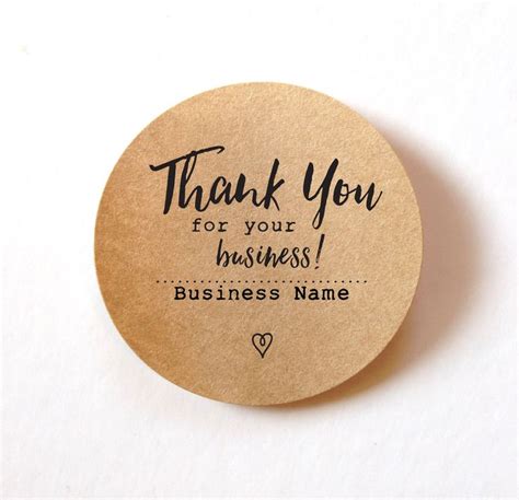 Thank you for your BUSINESS Sticker, Kraft Custom thank you stickers ...