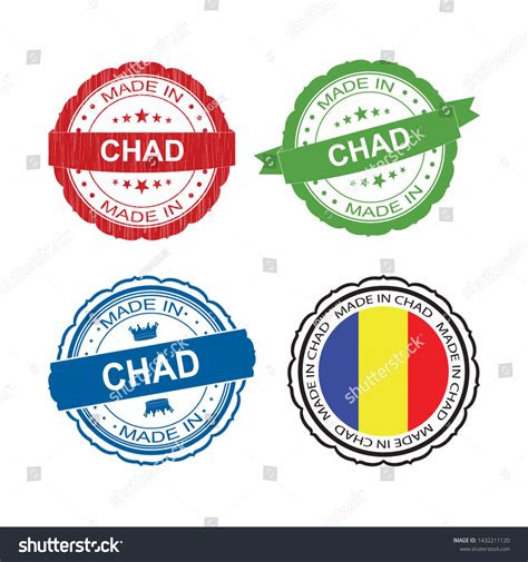 Stamp Made In Chad Label Set With Flag Made In Royalty Free Stock