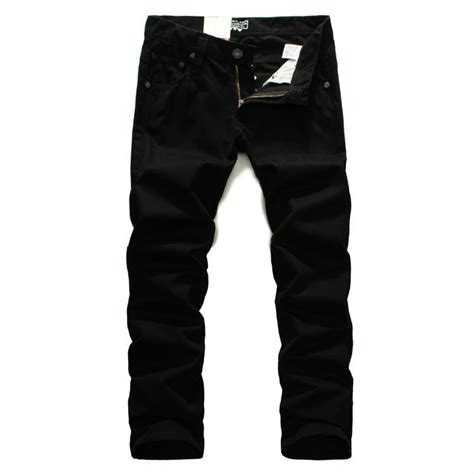 Купить мужчины фирменных slim fit джинсовые брюки черные джинсы в ...