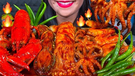 Asmr Spicy Seafood Boil Makanan Laut Pedas 먹방 Mukbang Massive Eating