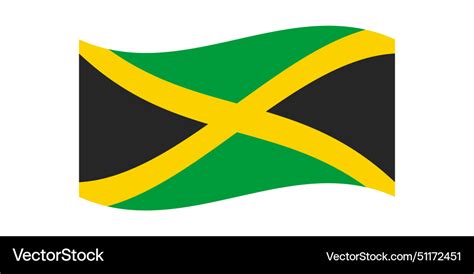 Flag Of Jamaica Jamaican National Symbol Vector Image