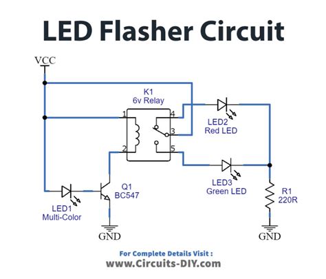 LED Flasher Circuit with Relay