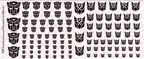 Decals Transformer And Decepticons Logos Waterslide Decals Black