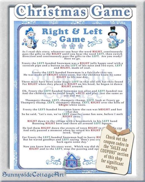 Printable Left And Right Christmas Game