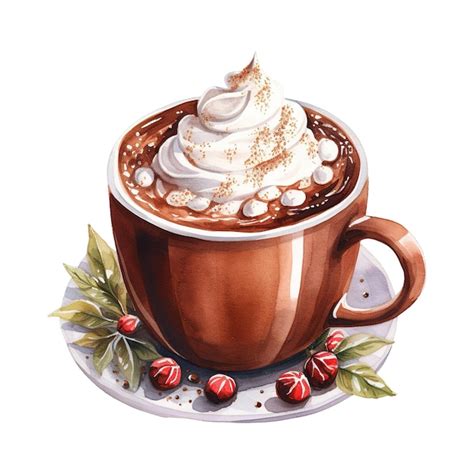 Premium PSD Cup Of Hot Chocolate With Whipped Cream Ai Generated Image