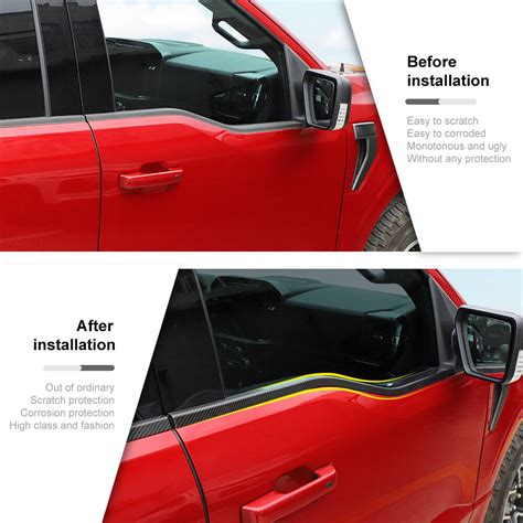 4pcs Carbon Fiber Car Window Bottom Strips Cover Trim For Ford F150 F 150 2021 Ebay