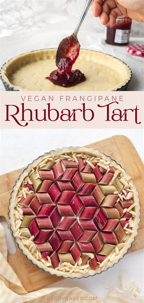 Amazing Vegan Frangipane And Geometric Rhubarb Tart