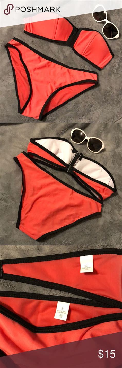 NWOT Pink Salmon Size S Bikini Set W Zipper Bikini Set Bikinis