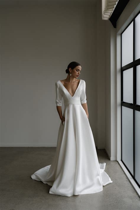 Gracie Minimalist Wedding Dress Hera Couture