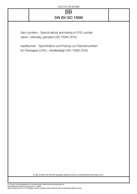 DIN EN ISO 15995 - European Standards