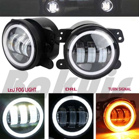 W Inch Round Led Fog Light White Halo Ring Angel Eyes White Lamp