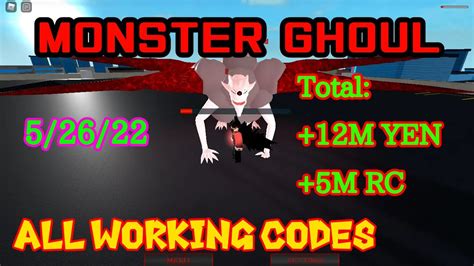 Monster Ghoul All Working Codes May Roblox Youtube