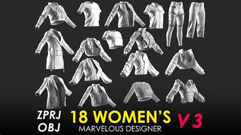 18 Womens Clothes Vol 3 Marvelous Designer 3d Model Cgtrader