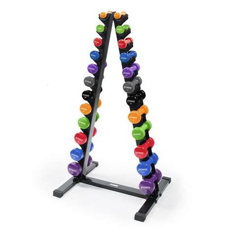 Neoprene Vinyl Dumbbell Vertical Rack W Deluxe Vinyl DB Prime Set 1 15